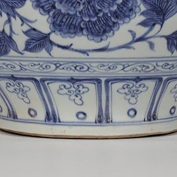 Amazon.co.jp: 青花纏枝牡丹紋大罐唐物陶磁器中国美術置物賞物